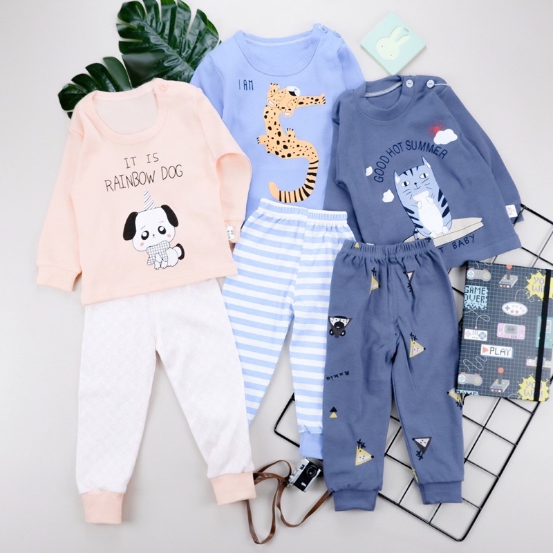 BARU! LIO048 Boys Baby Hampers Baju Tidur Piyama Setelan Sleepwear Bayi Laki-Laki cowok Adem