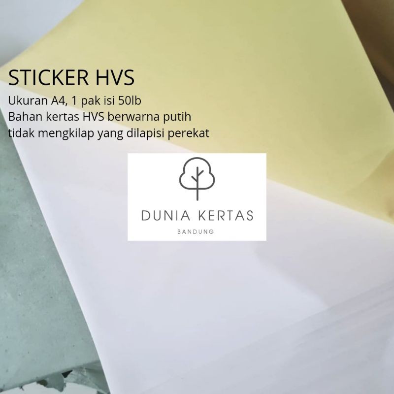 

Kertas Stiker HVS A4 High Quality 1 Pak ISI 50 Lembar