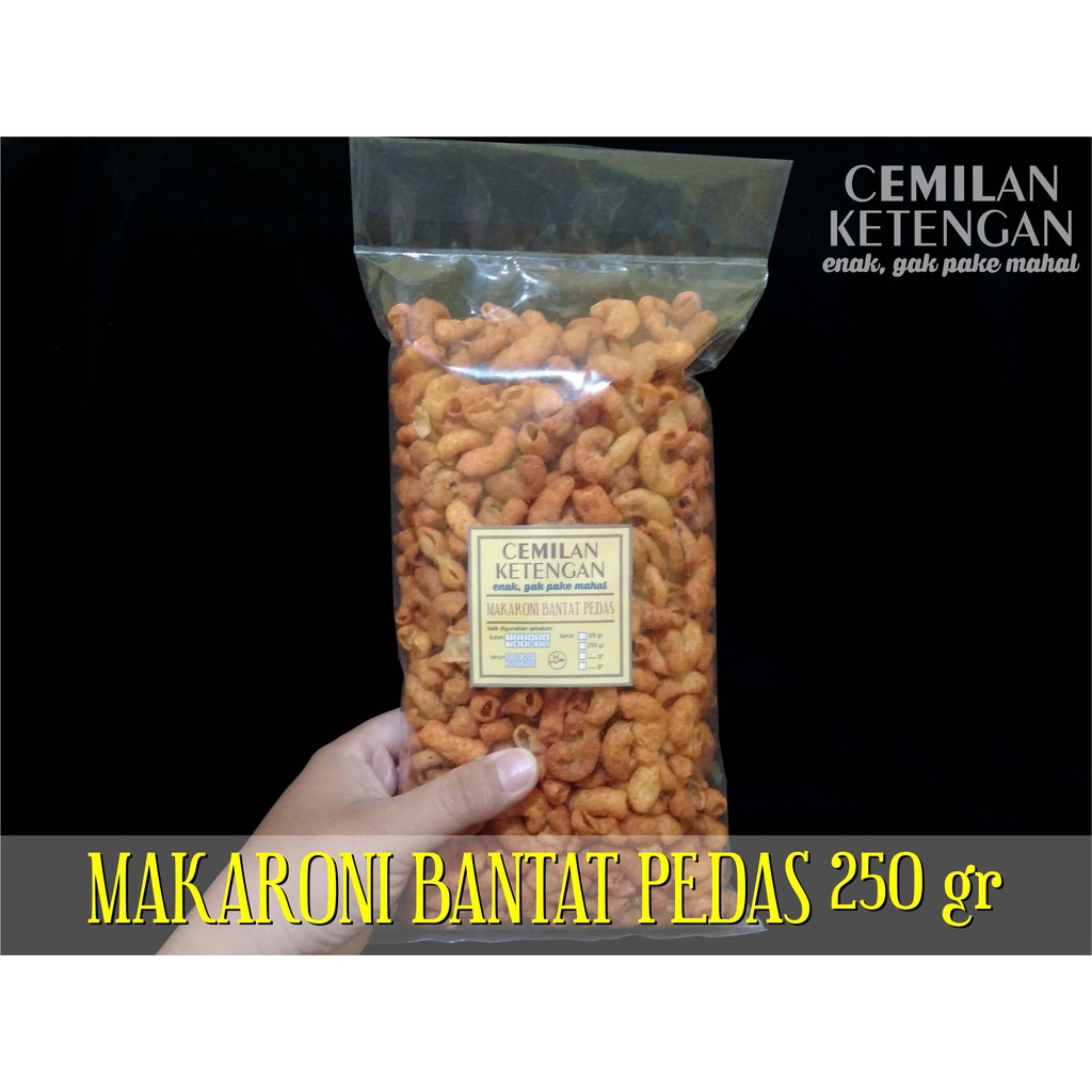 

MACARONI/MAKARONI BANTAT PEDAS 250 GR/CEMILAN KETENGAN/MACRON/MAKRON