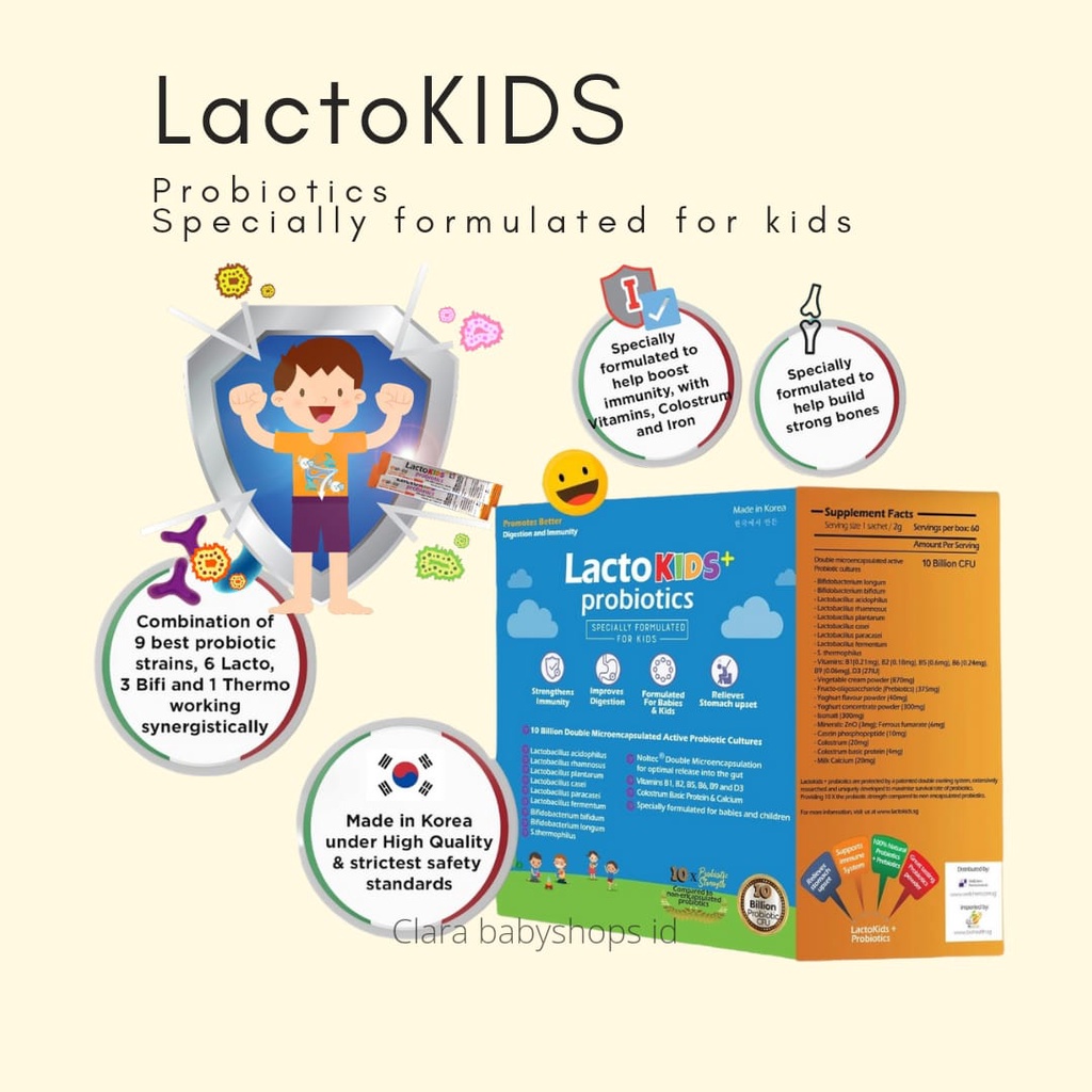 Lactomin Lactokids + Probiotics With Added Vitamin, Calcium, Colostrum And Prebiotics Isi 60 Sachet