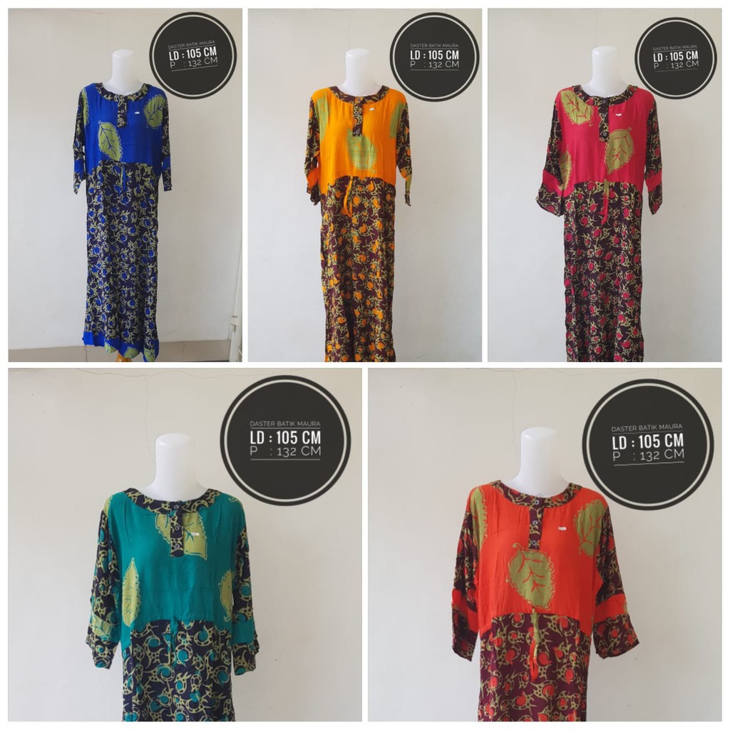 Daster Wanita Lengan Panjang Motif Batik Rayon Pekalongan Busui Kancing Depan Baju Tidur Perempuan H