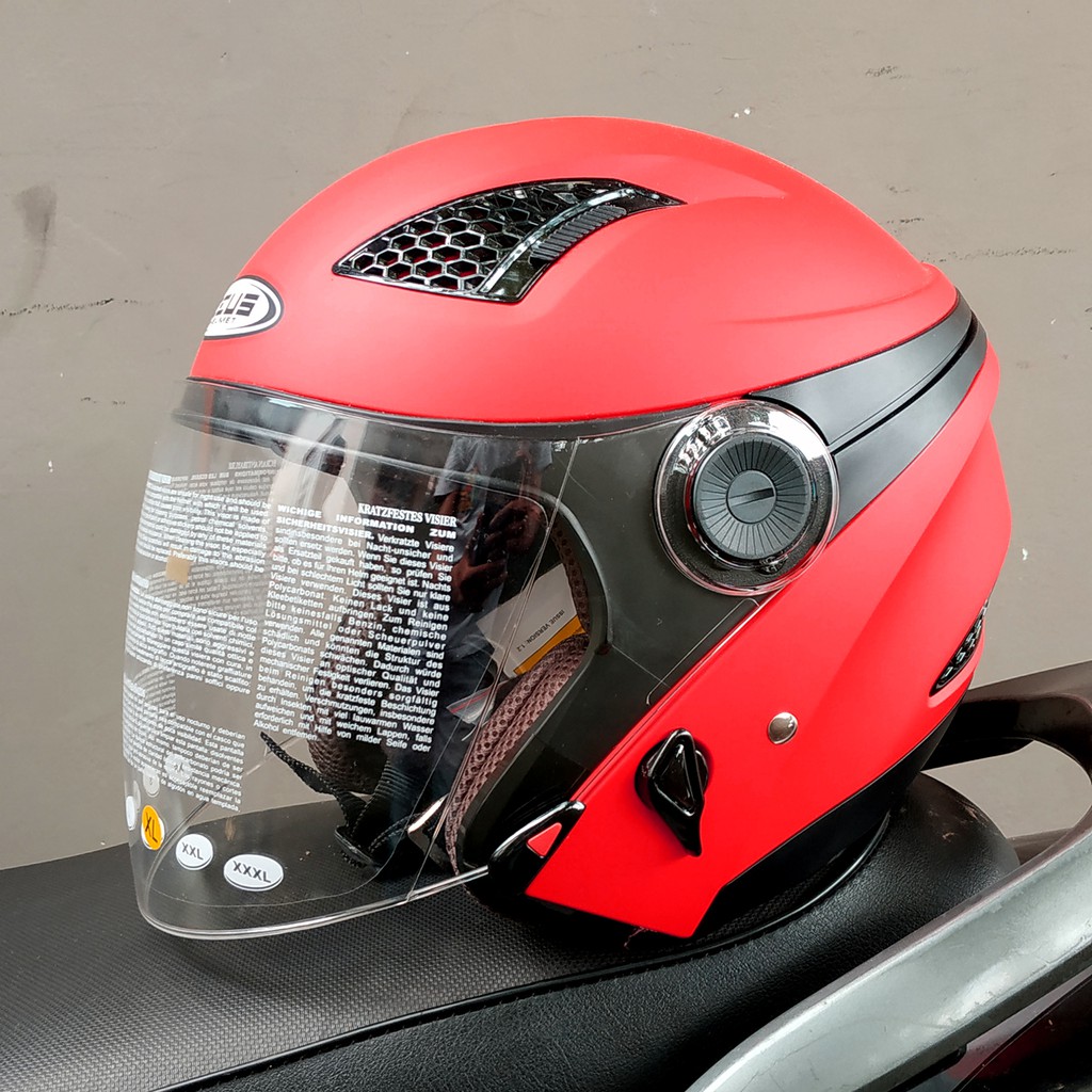 DISKON MasBro Helm Zeus 610 Matt Dred Merah Doff