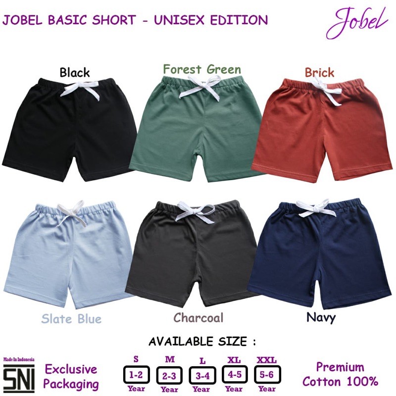 Jobel Basic Short Unisex - Kazel Celana anak Murah/Celana Harian