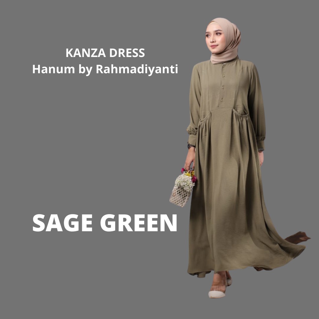 Baju Terusan Wanita Kanza Dress Hanum by Rahmadiyanti Busui Friendly