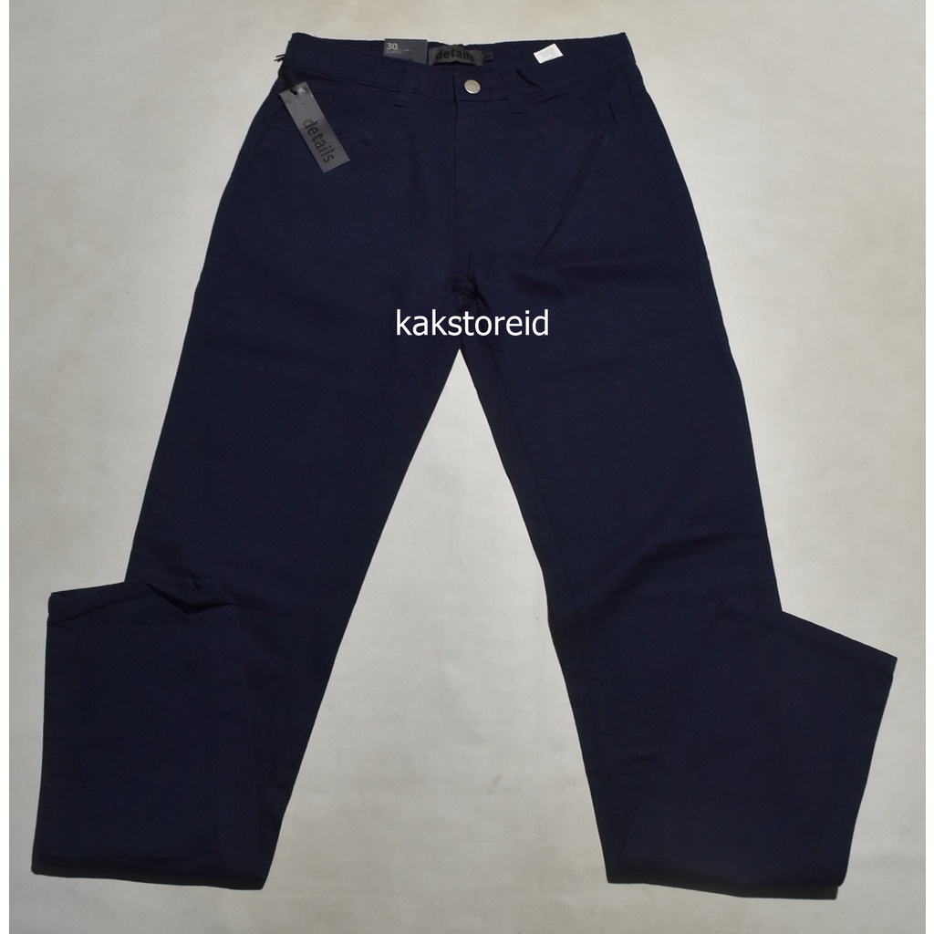 Celana Panjang Pria Chinos DETAILS Navy Slimfit DET 39 ORIGINAL