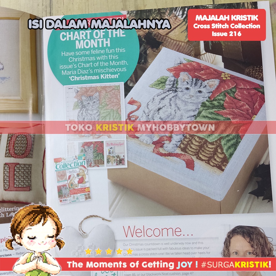 Buku Majalah Sulam Kristik Strimin Cross Stitch Collection Issue 216