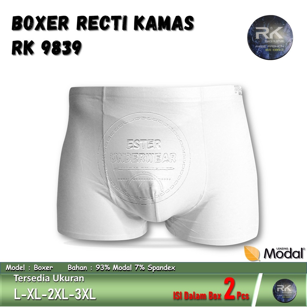 Celana Boxer Pria RECTI KAMAS RK 9839 Isi 2Pcs