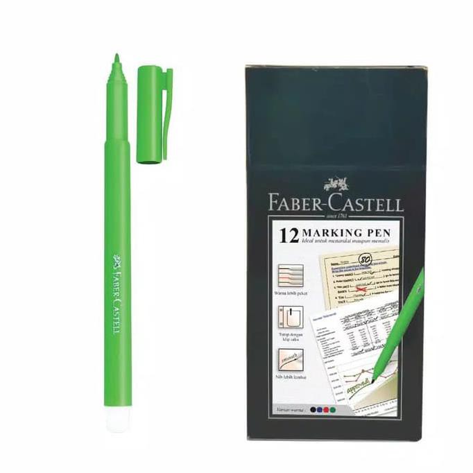 

Faber-Castell Marking Pen New Combine Green Ink 1 Box 12pcs DISKON