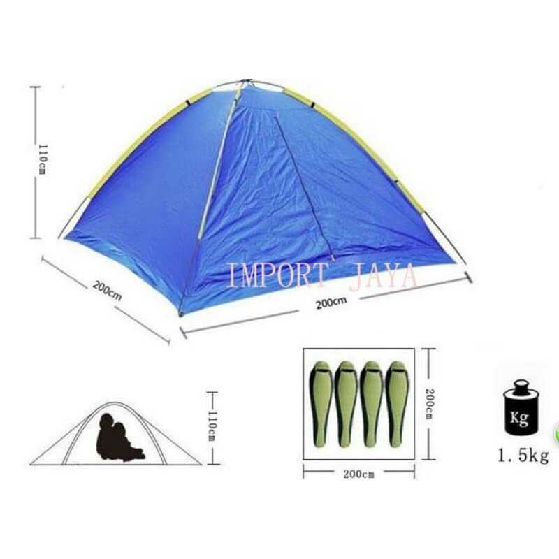 Tenda Camping 4 Orang Anti Air KUALITAS BAGUS DAN KUAT