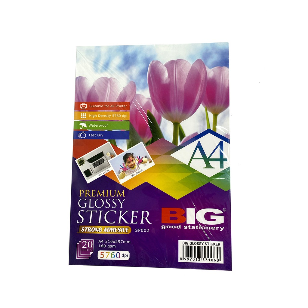 

STICKER GLOSSY / STIKER MENGKILAP UKURAN A4