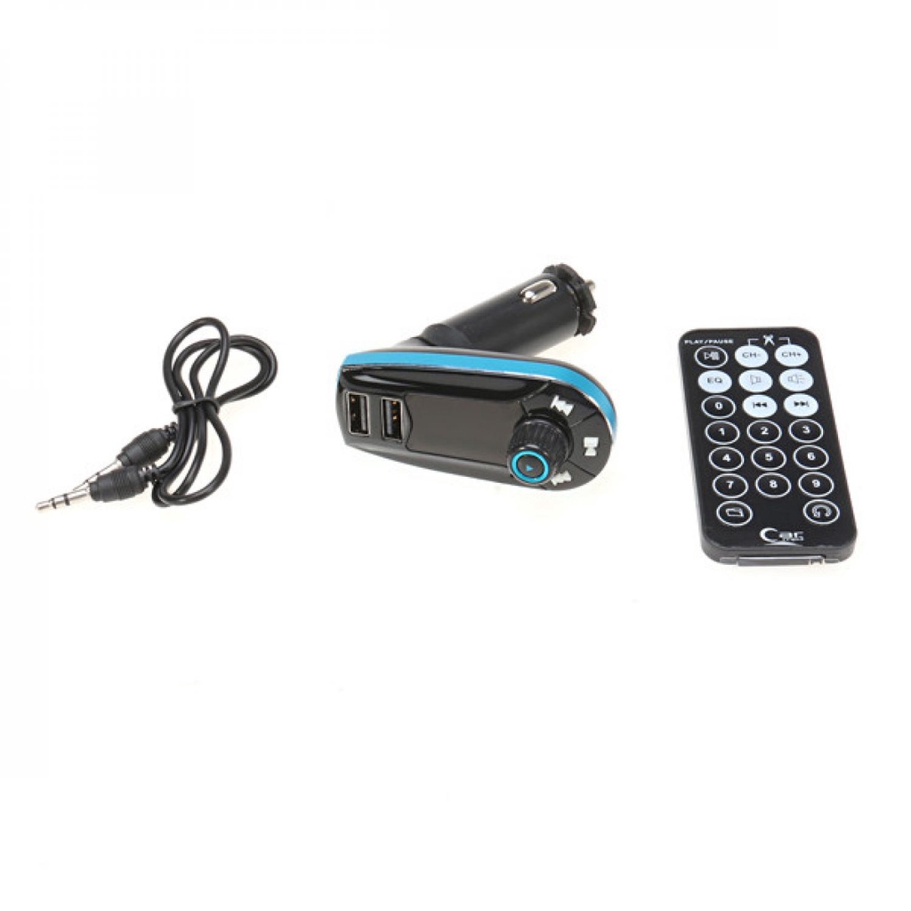 Car FM MP3 Modulator with USB Charger 2.1A for Smartphone - 618C-Black/blue