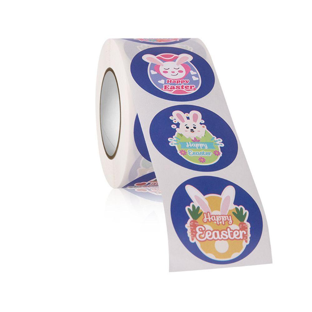 Populer 500pcs/roll Paskah Stiker Kemasan Hadiah Amplop Kelinci Selamat Paskah Telur Paskah Self Adhesive Labels Stickers