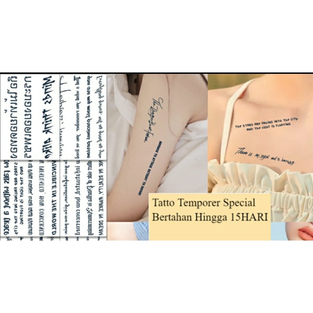 TATTO TEMPORER WATERPROOF / TATTO SEMI PERMANEN 3D TAHAN LAMA WMB