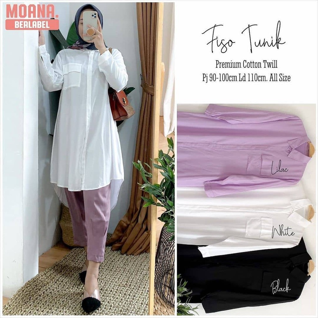 FISO TUNIK  KATUN RAYON POLOS SAKU  DADA AKTIF