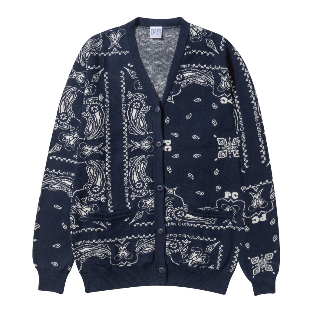 Public Culture - Bandana Cardigan - Navy