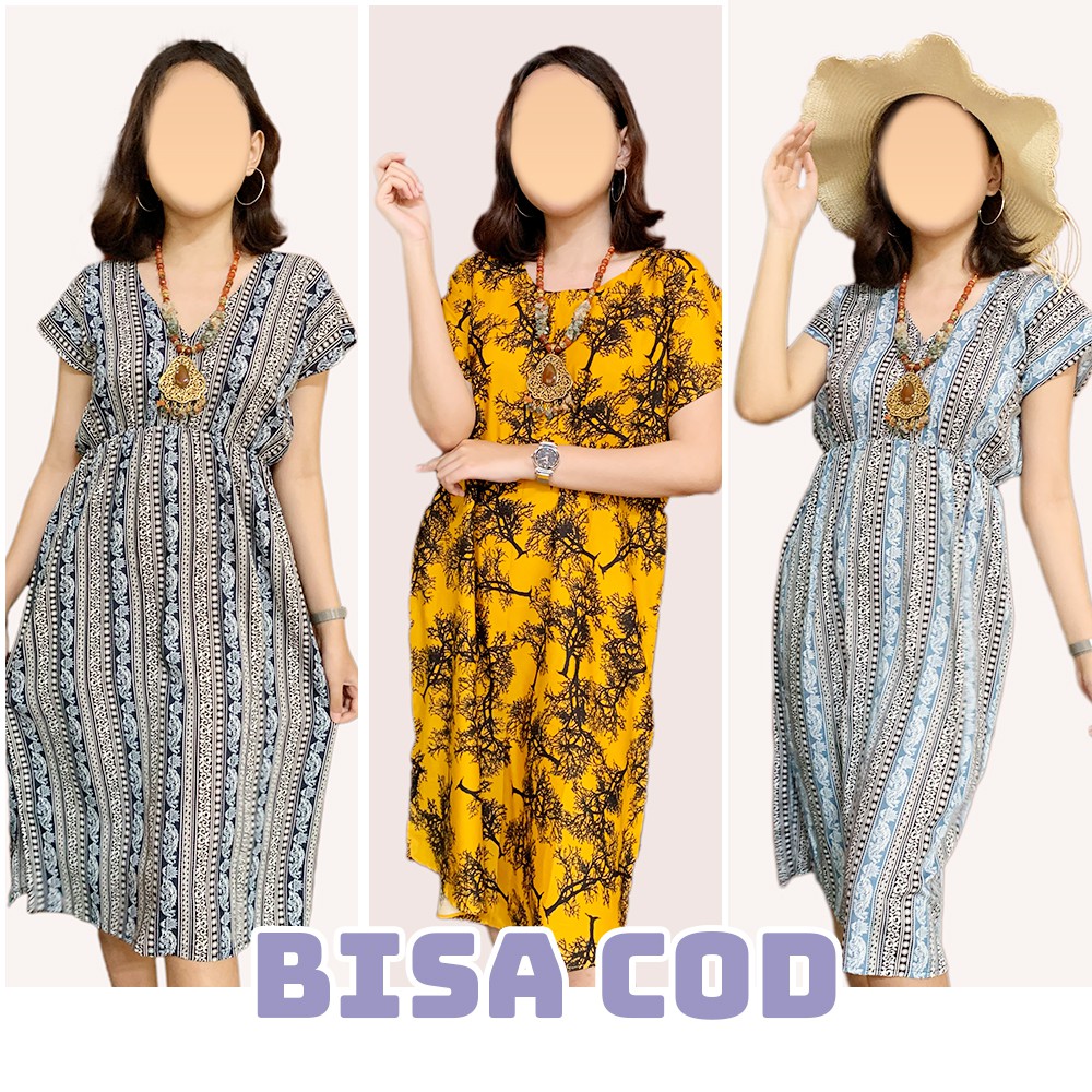 Daster Kekinian Dress Bali Murah Model Manohara Payung Bali Bahan Rayon Adem Daster Pendek Wanita