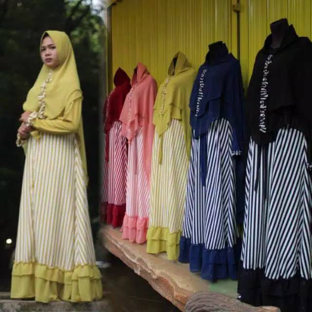 SET GAMIS SYARI BAJU MUSLIM WOLFIS  SALUR REMPEL BUSUI JUMBO KHIMAR CERUTY MURAH