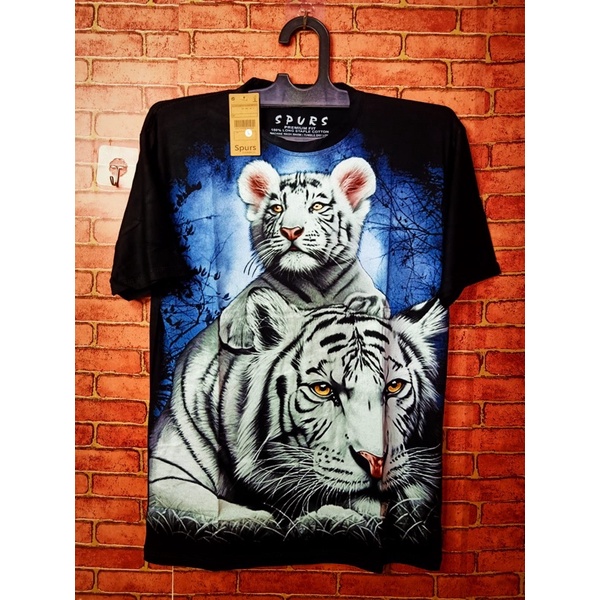 COMBED PUTIH MOTIF JEPANG  | KAOS PRIA ALLSIZE MOTIF HARIMAU