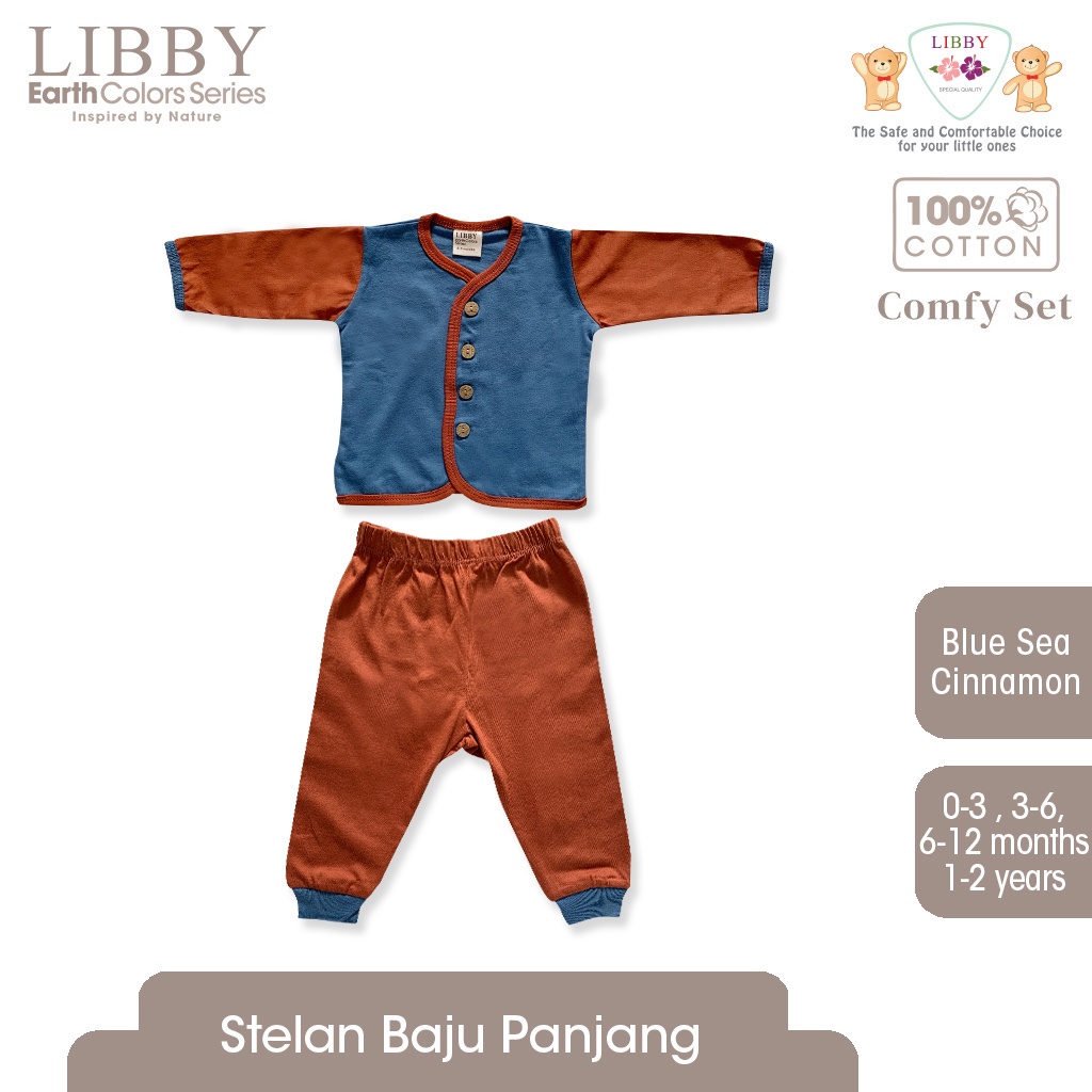 Libby Earth Comfy Set Combination Setelan Panjang Bayi 0- 2 Tahun