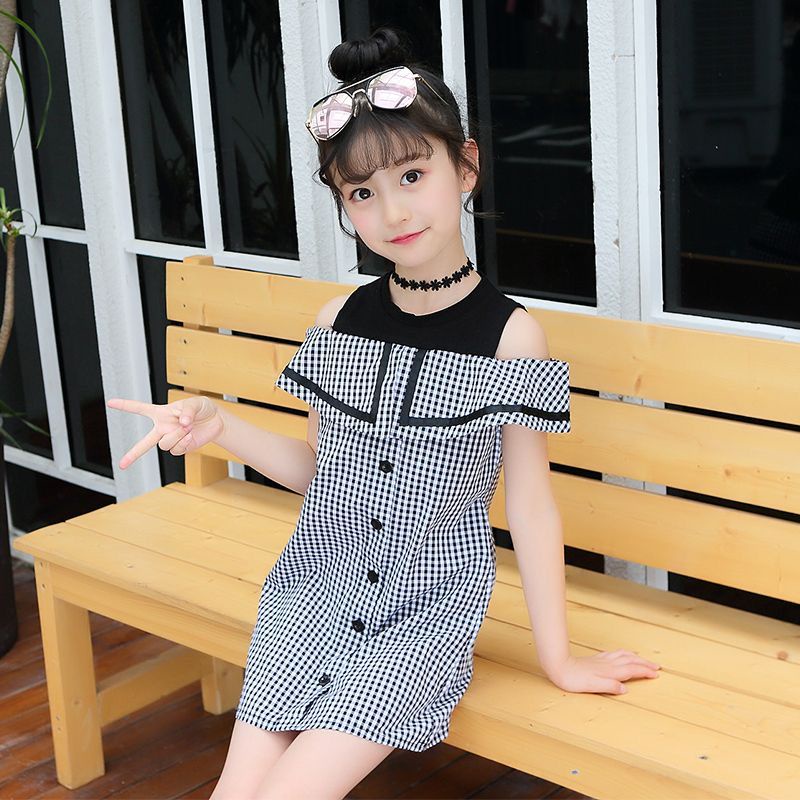 FILOBEE /Dress Gaun Anak Motif Kotak Usia 1-4 TAHUN MODEL SABRINA