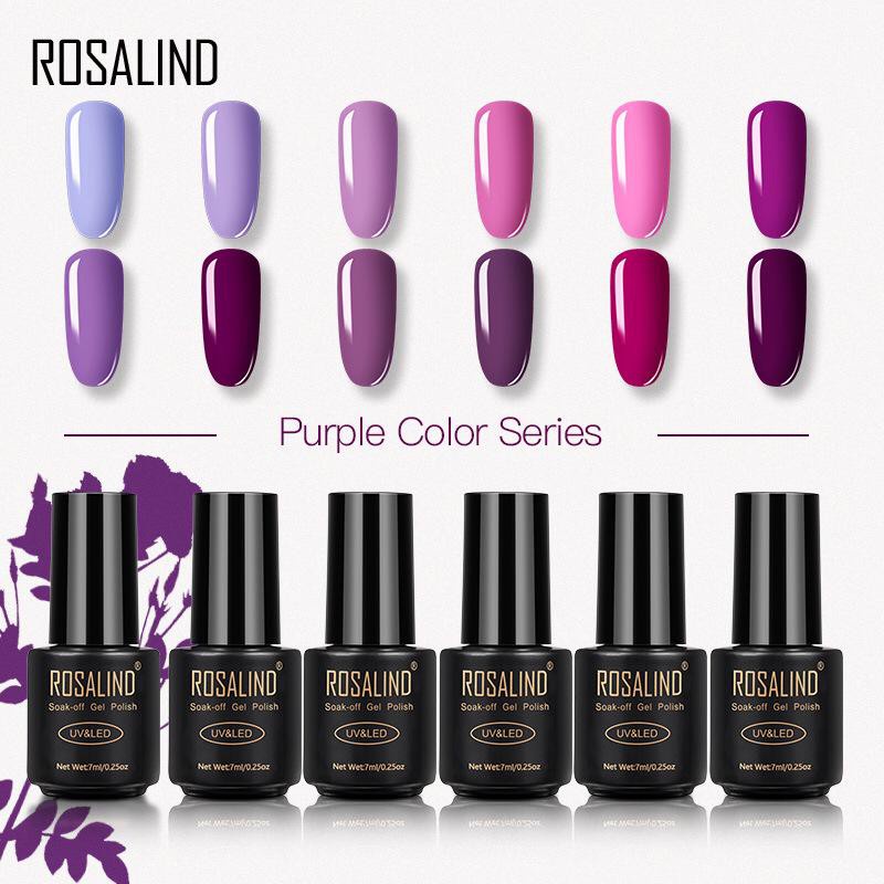 Rosalind PURPLE COLOR SERIES Gel Nail Polish UV LED