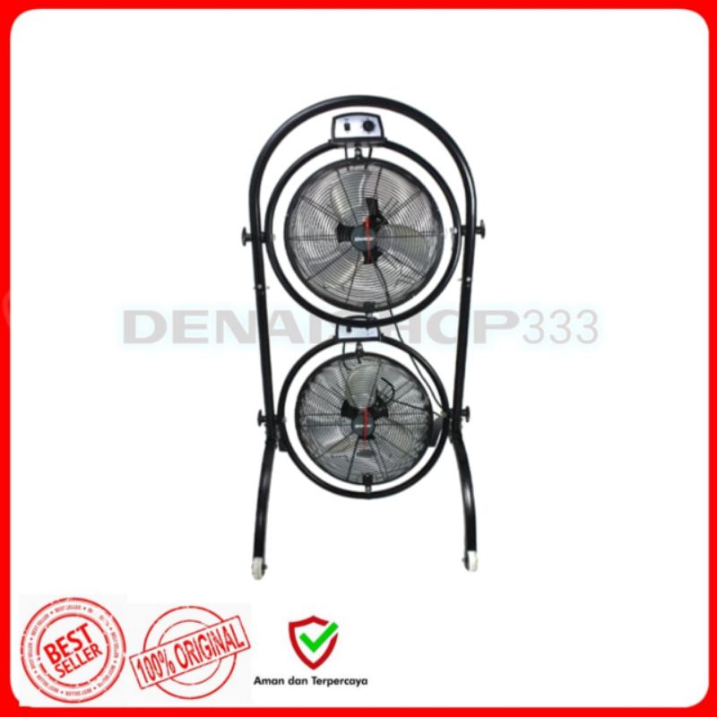 Krisbow Kipas Angin Industirial Double Fan Standing 40 Cm - Hitam
