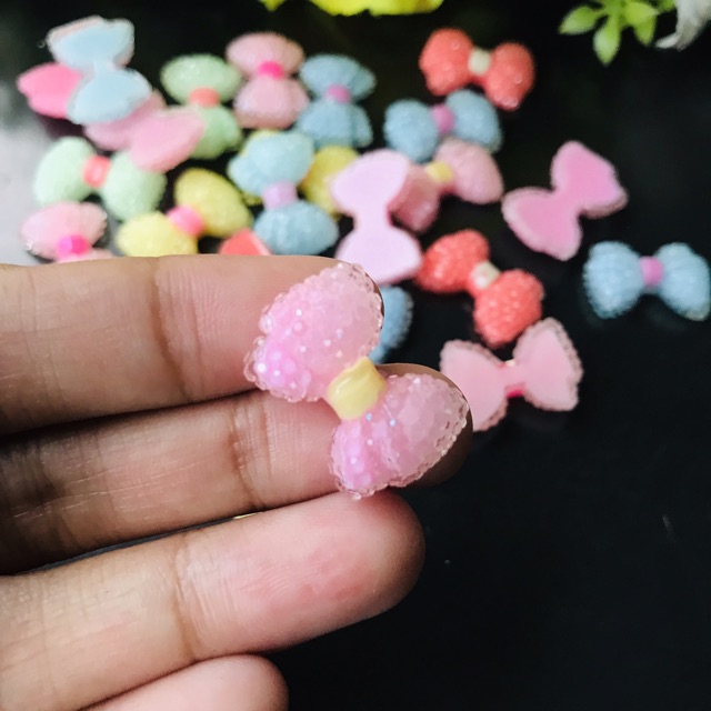 Resin Pita Tekstur gelembung 16x23mm isi 4pcs Bahan Craft DIY Aksesoris Rambut Jepit Bando