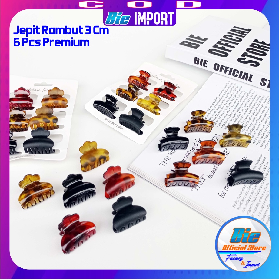 6 Pcs Jepit Rambut Doff  3 Cm Premium Impor Best Seller