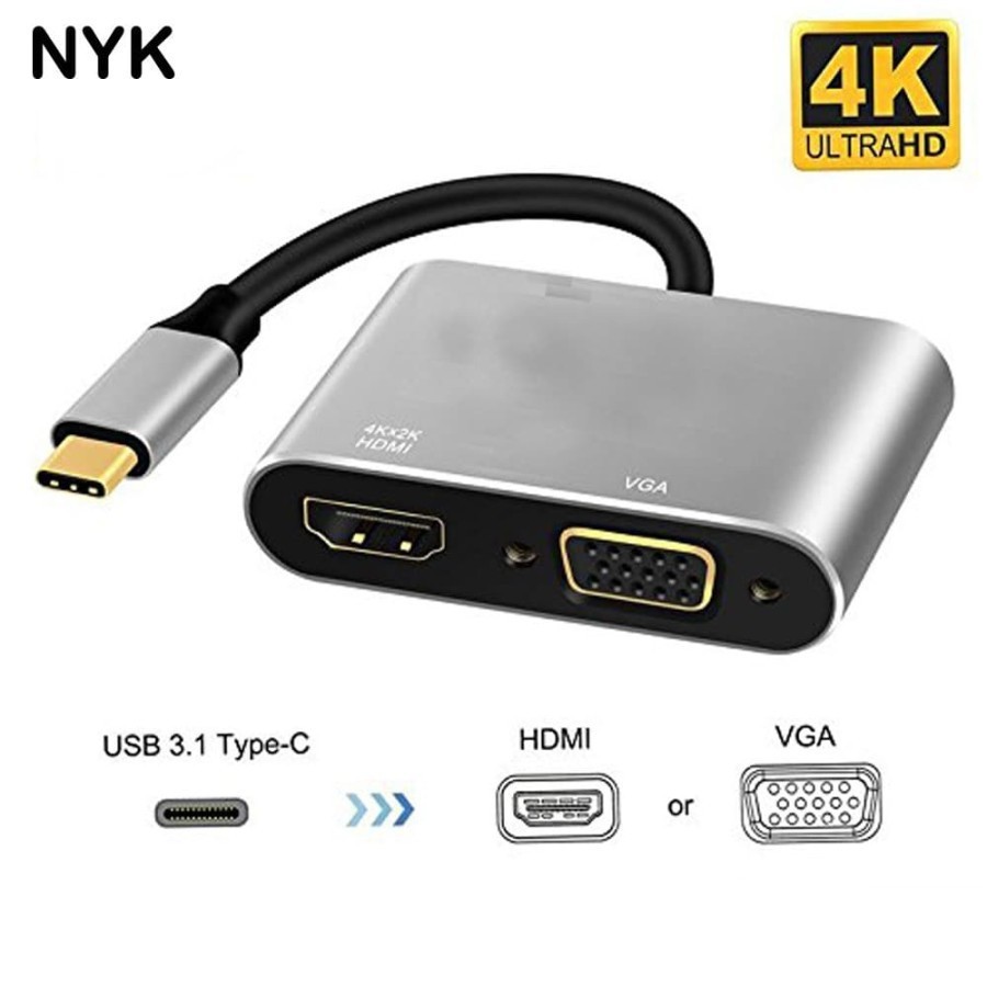 Converter Type C to HDMI VGA 2 in 1 NYK