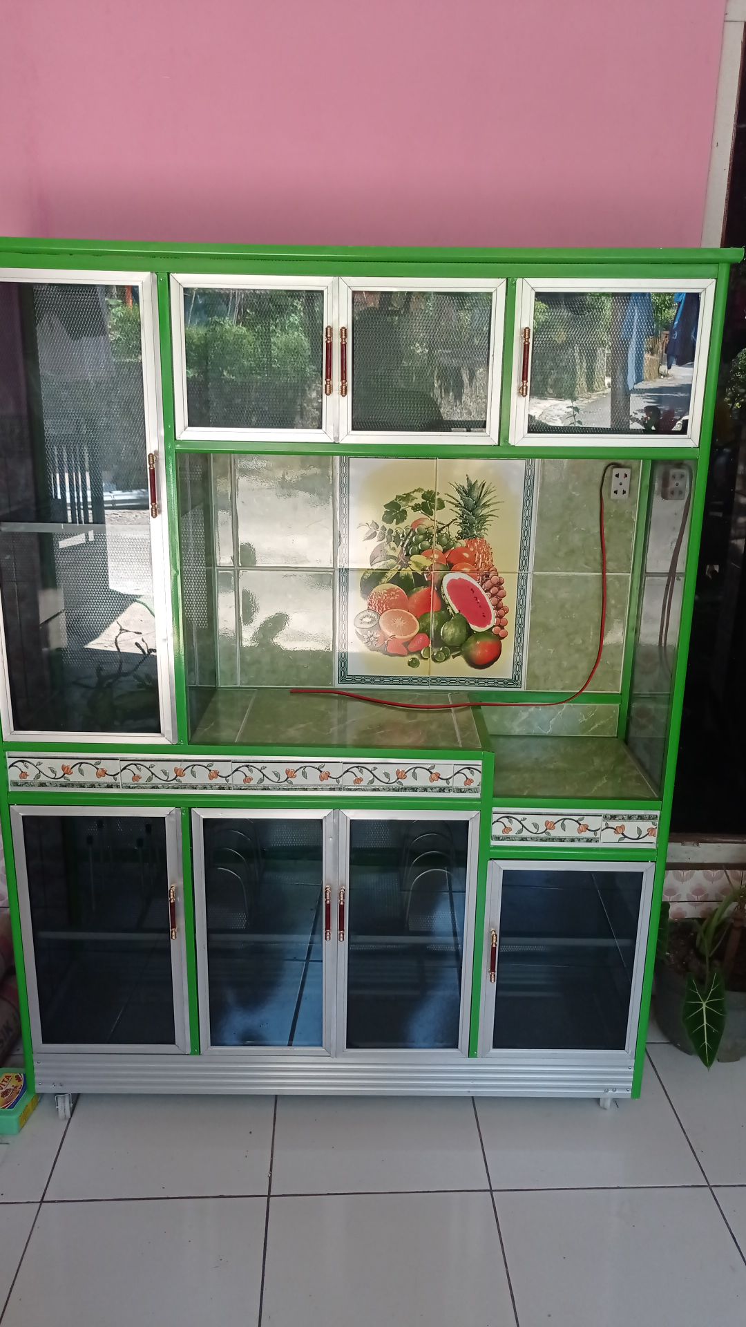 Rak Piring Kaca Pintu 8 (khusus Semarang)