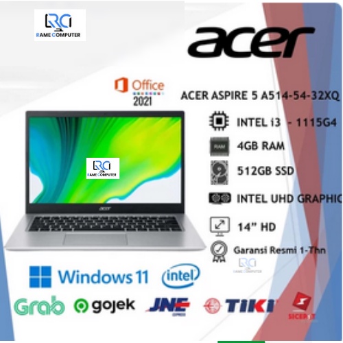 ACER ASPIRE 5 A514 54 32XQ WINDOWS11 i3 1115G4 4GB 512 SSD 14&quot; HD OHS