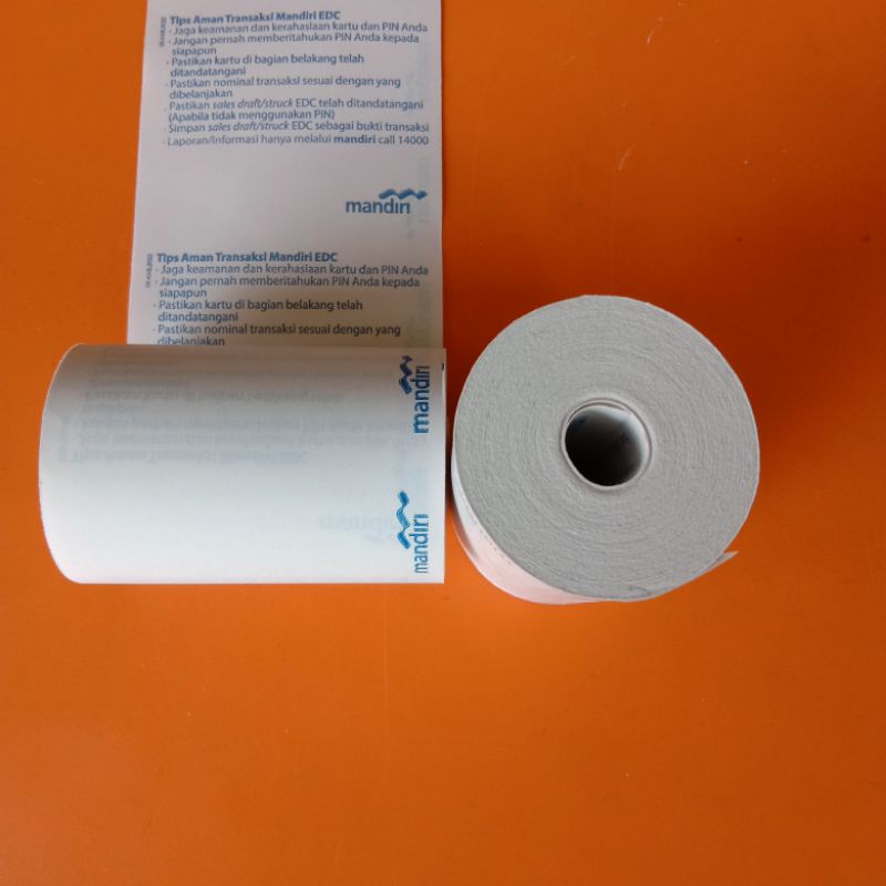 

Kertas thermal edc logo mandiri ukuran 57x37 mm