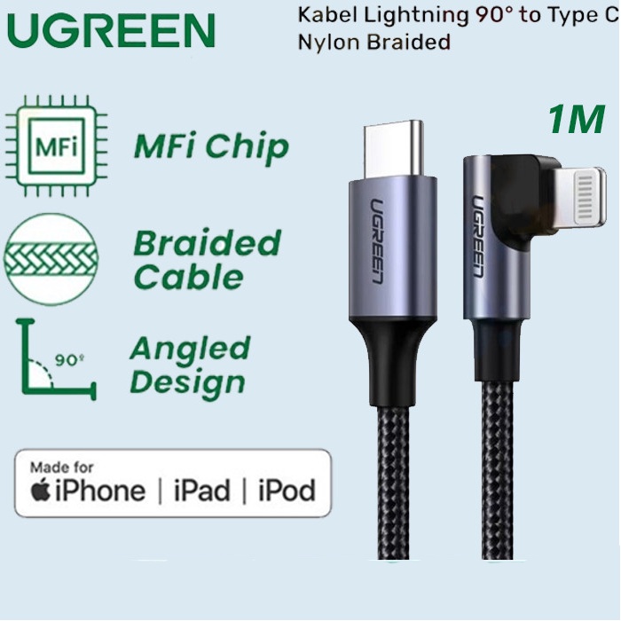 ugreen kabel charger mfi iphone 12 13 pro max gaming usb c lightning cable data pd fast charging 20w