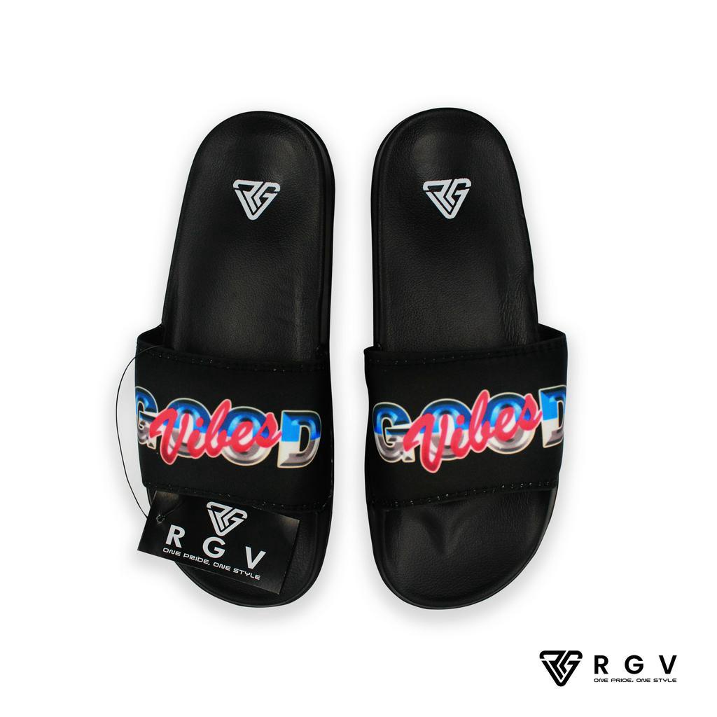 RGV - SANDAL PRIA DAN WANITA SLIDE SLIP ON SENDAL ANTI LICIN RINGAN SELOP GOOD VIBES BLUE