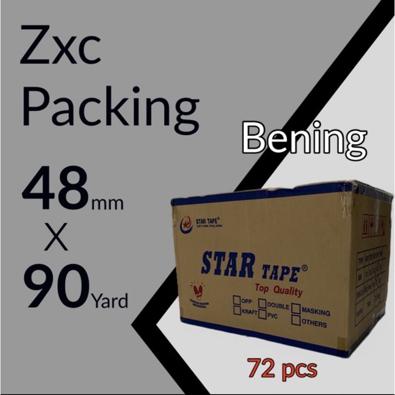 

STAR TAPE Lakban 48MM x 90 Yard BENING 2 INCH 1 Dus 48 MM isi 72 pcs