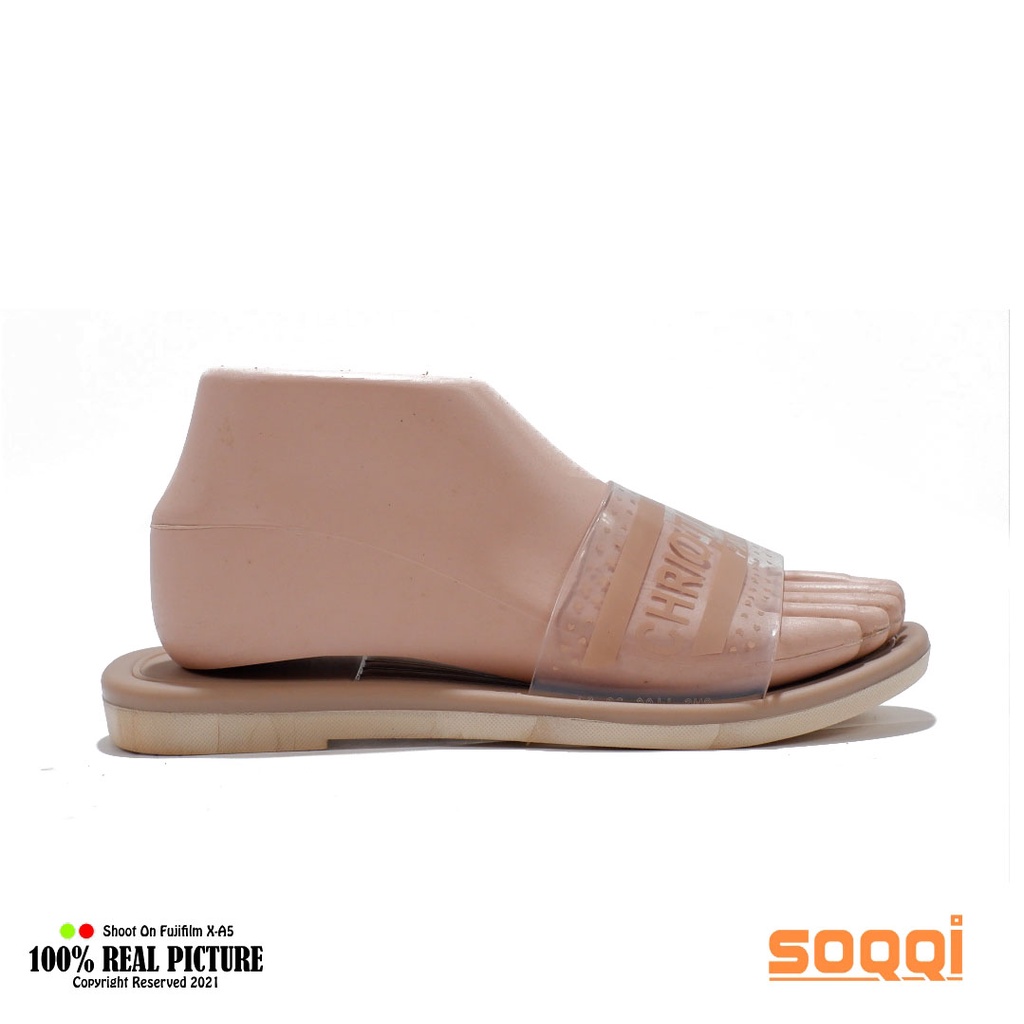 Sandal slop wanita import jelly korea original sendal selop cewek dewasa karet jely model casual slip on branded Soqqi-BL 1176 53B promo murah keren cod 37-40