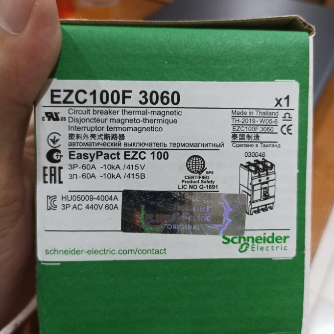 MCCB Breaker EZC100F Schneider 60A. 75A. 80A. 100A.