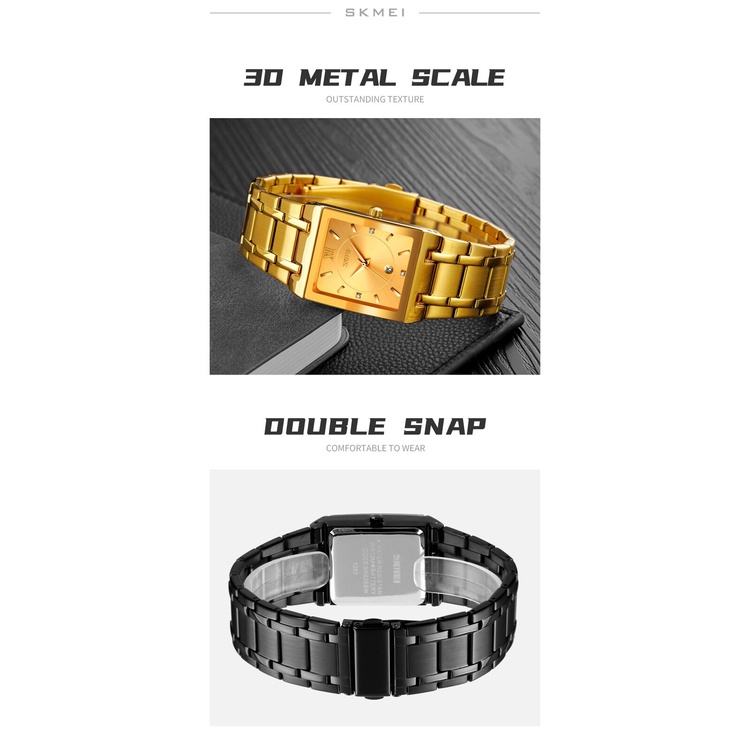 Jam Tangan Pria SKMEI Analog Date 9263 Men Stainless Steel Jam Tangan LED SKMEI
