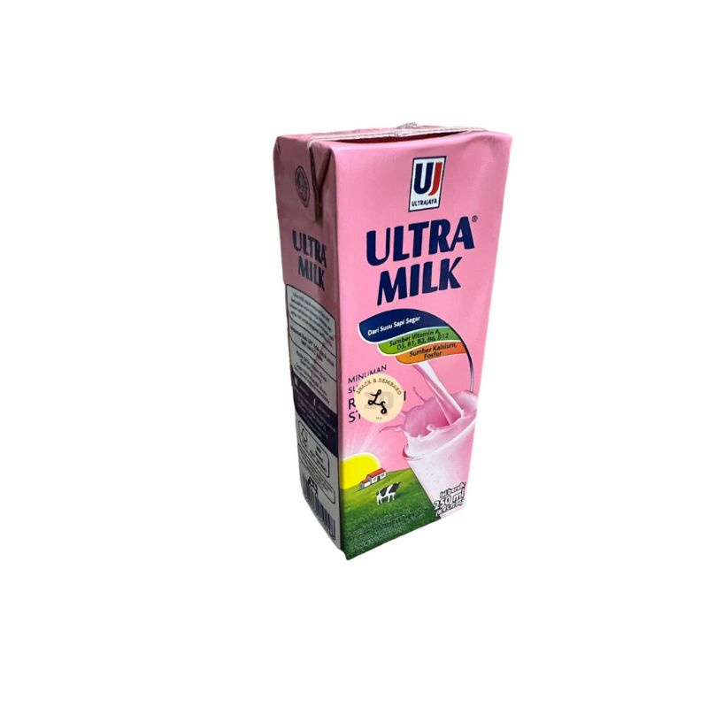 Susu Ultra Milk UHT Ukuran Kecil/Besar @125ml/200ml/250ml coklat stawberry