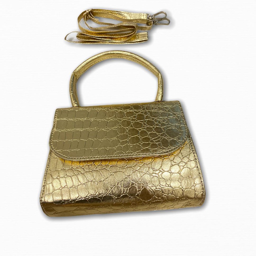 LUXTHER - MIZU BAG CROCO SHINY HANDLE + STRAP (SELEMPANG) KOREAN STYLE / MODEL KILAP