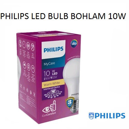 PHILIPS LAMPU LED MyCare Lampu Led BULB BOHLAM Philips 10 Watt