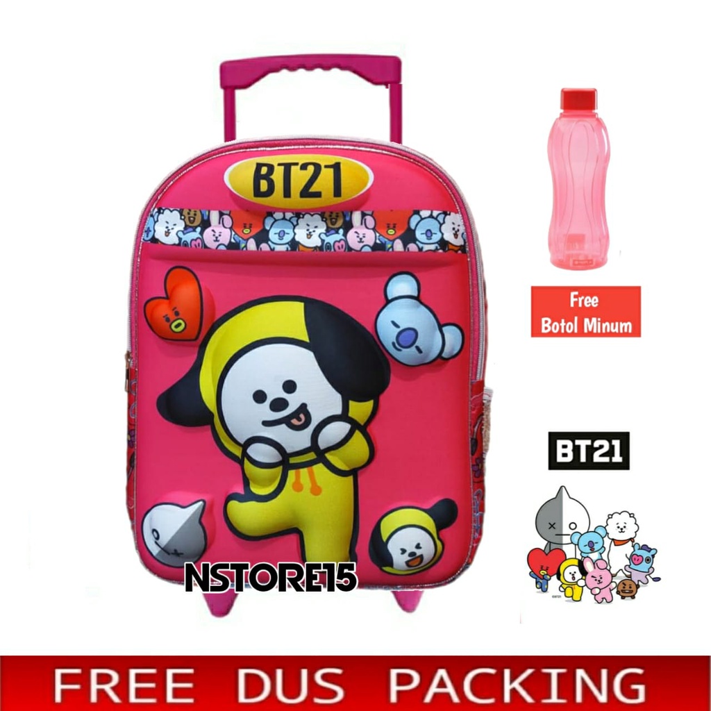 Tas Troli Anak Perempuan Gratis Bonus - Ransel Anak Perempuan - Ransel Troli Anak TK - Troli sd - Tas Gratis pensil - Tas Sekolah Anak