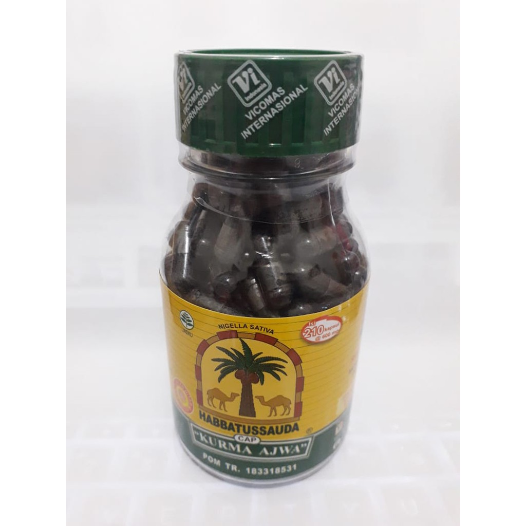 Habbatussauda Cap Kurma Ajwa 210 kapsul / HABBATUSAUDAH / HABBATUSAUDA SERBUK HERBAL NIAGA UTAMA