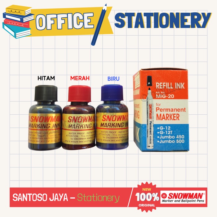 

Tinta Isi Ulang Spidol Permanen SNOWMAN - Refill Ink Permanent Marker