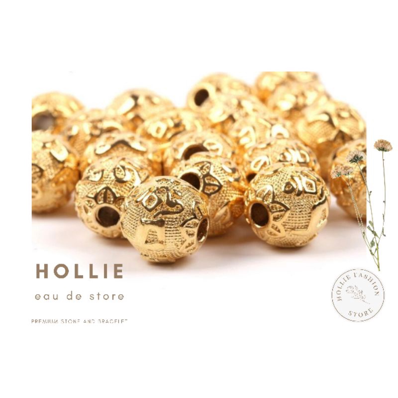 Charm Gelang Mantra Bulat Tembaga Pembatas Spacer Gelang Xuping Bahan Kerajinan