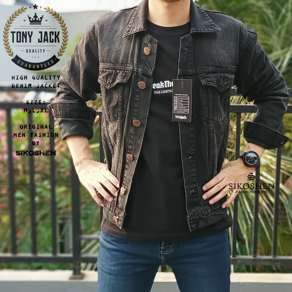 Jaket Jeans Pria TONY JACK Denim Jacket Distro Cowok