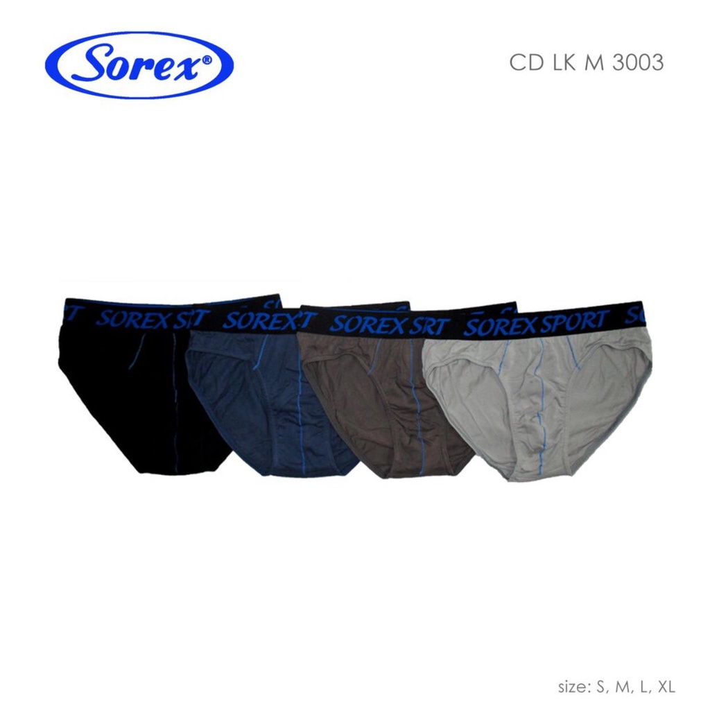 CD SOREX PRIA M3003 ( HARGA DI ATAS 1BOX ISI 3PCS ) - SOREX SPORT - CELANA DALAM PRIA MURAH BAHAN KATUN ANTI IRITASI DAN LEMBUT BAGUS DAN NYAMAN - CD SOREX COWOK ANAK DEWASA REMAJA - SIZE M L XL - KARET LEBAR MODEL SPORT - AR98STORE