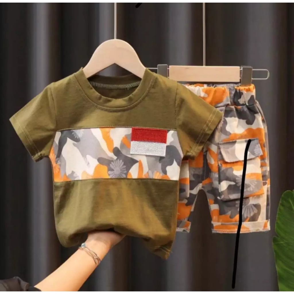 SETELAN BAJU ANAK SETELAN ANAK 1-5 TAHUN SETELAN INDONESIA ARMY SETELAN ANAK LAKI LAKI BAJU ANAK