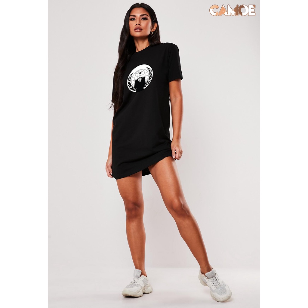 Tshirt Dress kaos Anonymous Hacker Logo