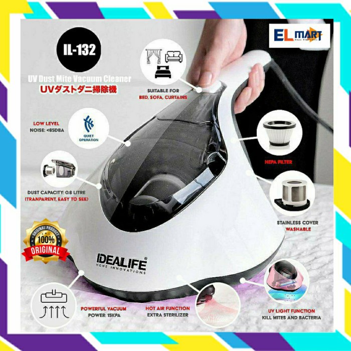 Idealife Vacuum Cleaner IL 132 Dust UV Mite Alat Pembasmi Tungau Kasur IL132